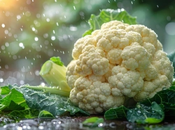 Deszcz, Kalafior, Liście, Grafika AI, Warzywo