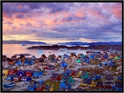 Grenlandia, Miasto, Domki, Kolorowe, Ilulissat