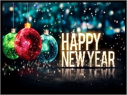 Happy New Year, Nowy Rok, Bombki