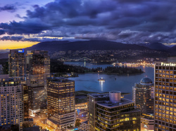 Coal Harbour, Wieżowce, Jezioro, Miasto, Vancouver, Stanley Park