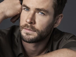 Oczy, Aktor, Chris Hemsworth, Broda, Niebieskie