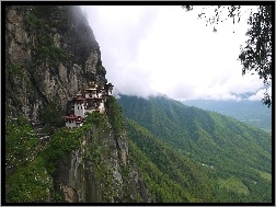 Himalaje, Bhutan, Klasztor, Skały