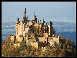 Hohenzollernów, Wieże, Drzewa, Stuttgart, Zamek, Niemcy