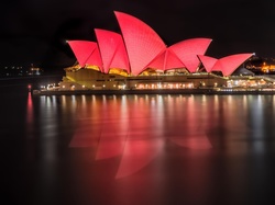 Noc, Zatoka Port Jackson, Sydney, Australia, Sydney Opera House