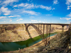 Perrine Memorial Bridge, Snake River, Rzeka, Stany Zjednoczone, Stan Idaho, Kanion, Most