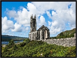 Irlandia, Białe, Kościół, Chmury