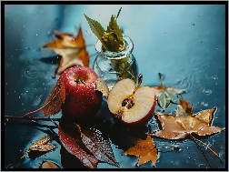 Jabłka, Jesień, Liście