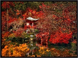 Jesień, Japonia, Kioto, Daigo-ji , Świątynia