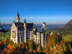 Jesień, Bawaria, Niemcy, Zamek Neuschwanstein