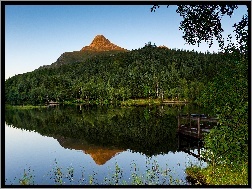 Pomost, Jezioro, Góry, Szkocja, Las Glencoe Lochan