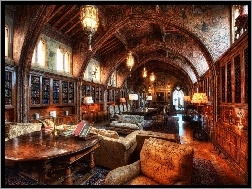 Kalifornia, Biblioteka, Mała, Wnętrze, Hearst Castel