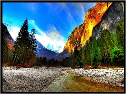 Kalifornia, Lasy, Góry, Rzeka, Yosemite