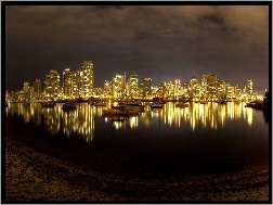 Kanada, Nocą, Miasto, Vancouver