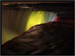 Kanada, Noc, Niagara, Wodospad, Ontario