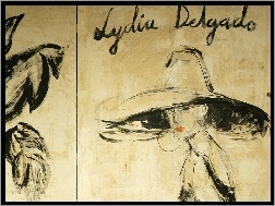 kapelusz, obraz, Lidia Delgado, kobieta