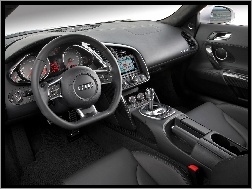 Kierownica, Wnętrze, Audi R8, Spłaszczona