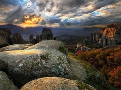 Góry, Klasztor, Grecja, Meteora, Światowego Dziedzictwa UNESCO