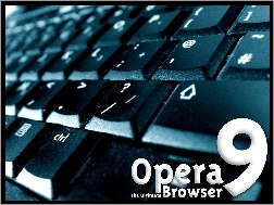 laptop, klawiatura, Opera