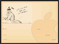 kobieta, grafika, Apple, jabłko