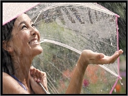 Parasolka, Kobieta, Deszcz