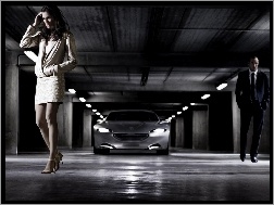 Kobieta, Garaż, Peugeot SR1, Podziemny
