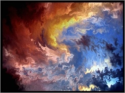 Abstrakcja, Kolorowe, Chmury