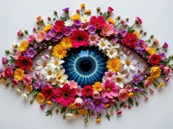 Kolorowe, Oko, Kwiaty