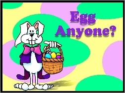 koszyczek z jajeczkami, Wielkanoc, królik