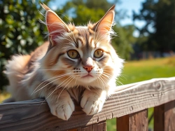 Rudy, Kot, Płot, Grafika AI