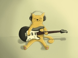 Słuchawki, Kot, Gitara