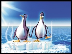 Kra, Linux, Pingwiny, Dwa, Morze