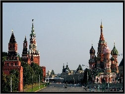 Kreml, Miasta, Rosja, Moskwa, Cerkwie, Panorama