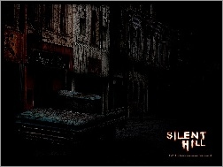 krew, ciemno, budynki, Silent Hill, pickup