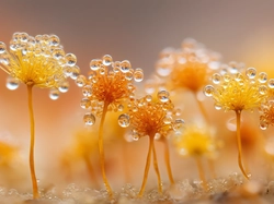 Rosa, Żółte, Grzyby, Krople, Śluzowce, Grafika AI