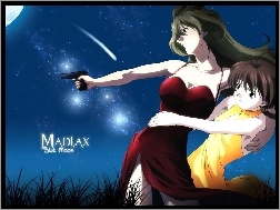 księżyc, kobieta, Madlax, pistolet