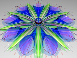 Kwiat, Grafika 3D, Szklany