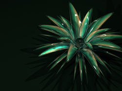 Kwiat, Grafika 3D, Zielony