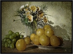 Kwiatów, Winogrona, Śliwki, Bukiet