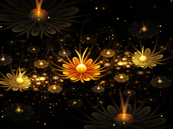Kwiaty, Grafika 3D, Świecące