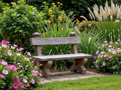 Trawa, Kwitnące, Krzewy, Ogród, Rośliny, AI, Ławka, Kwiaty