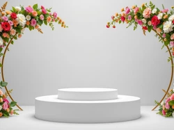 Podium, Dekoracja, Kolorowe, Kwiaty