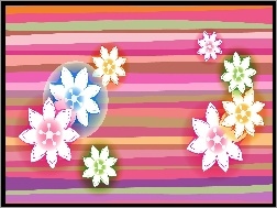 Kwiaty, Kolorowe, Tekstura, Paski