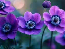 Kwiaty, Fioletowe, Zawilce