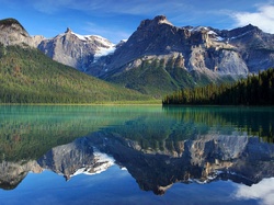 Odbicie, Park Narodowy Yoho, Kolumbia Brytyjska, Kanada, Jezioro Emerald Lake