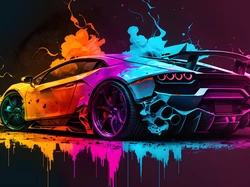 Grafika, Samochód, Kolorowe, Lamborghini