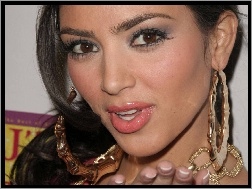 łańcuszek, Kobieta, Kim Kardashian, kolczyki