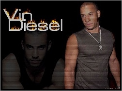 łańcuszek, Vin Diesel, szara koszulka