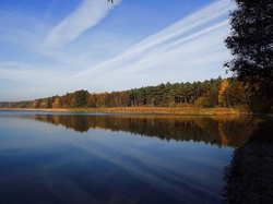 Las, Jezioro, Jesień, Odbicie