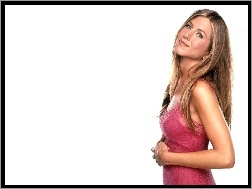 Jennifer Aniston, Lewy, Sukienka, Różowa, Profil
