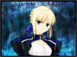 light, kobieta, Fate Stay Night, storm